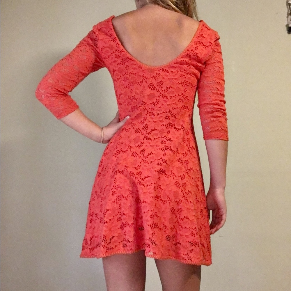 🎉HP 🎉Free People Orange Lace Dress - Picture 3 of 6